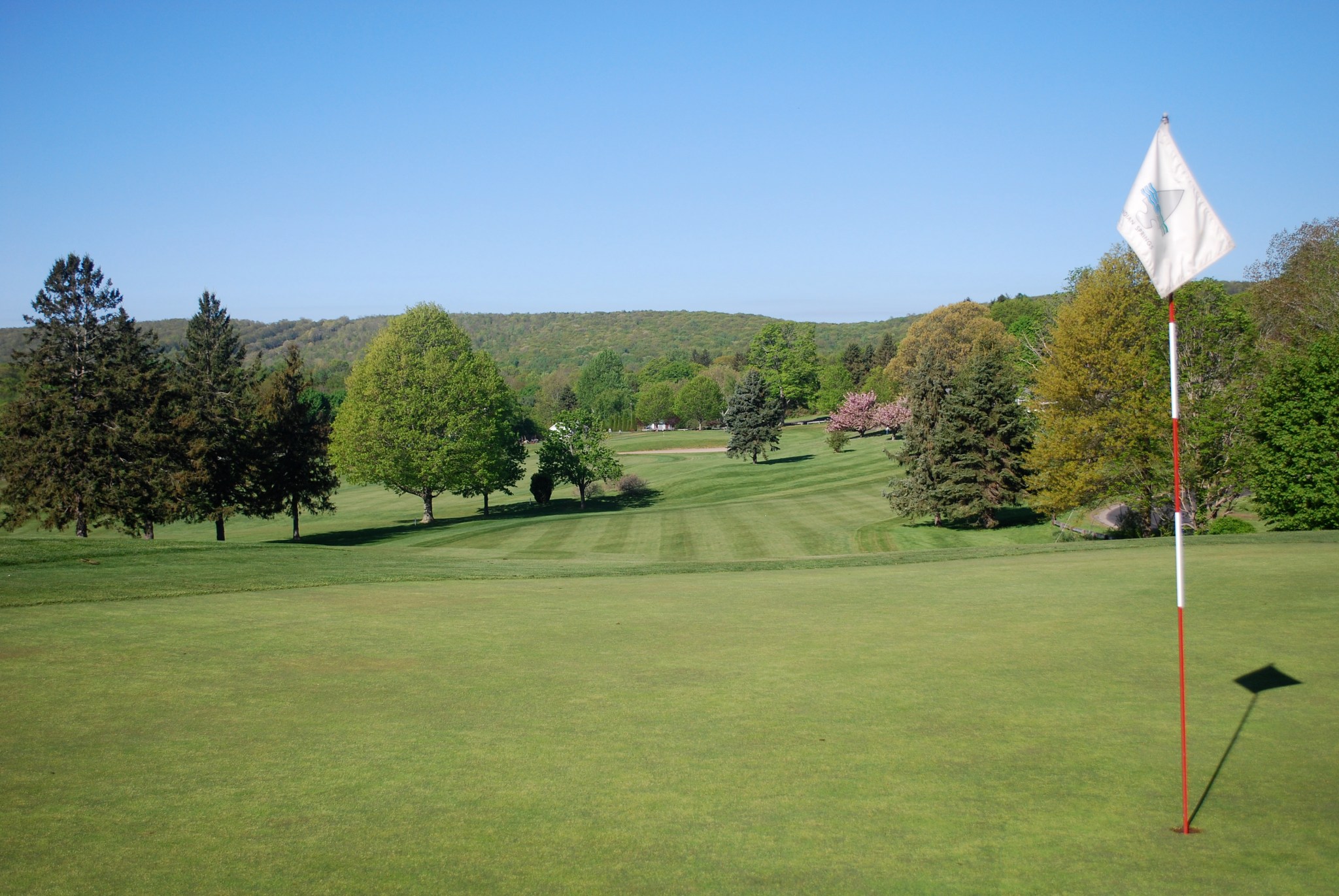 White flag on golf course