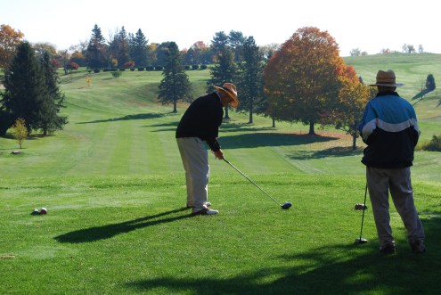 Golfers on golf course